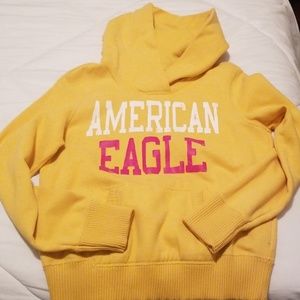 Yellow American Eagle Hoodie hot pink
